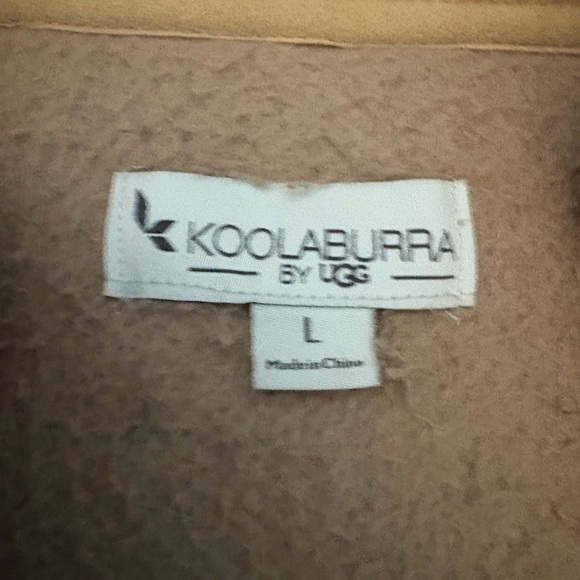 UGG Koolaburra Tan Fleece Sherpa Teddy Quarter Zip Coat - Picture 5 of 6